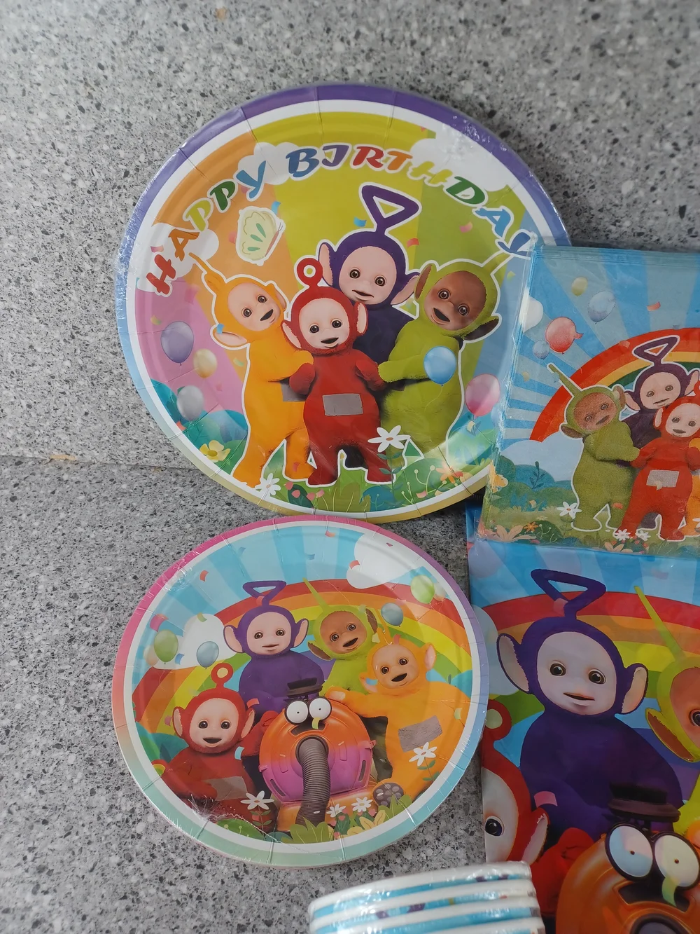 Teletubbies Birthday Party Supplies Set Balloons Cake Toppers Banner Plates Cups